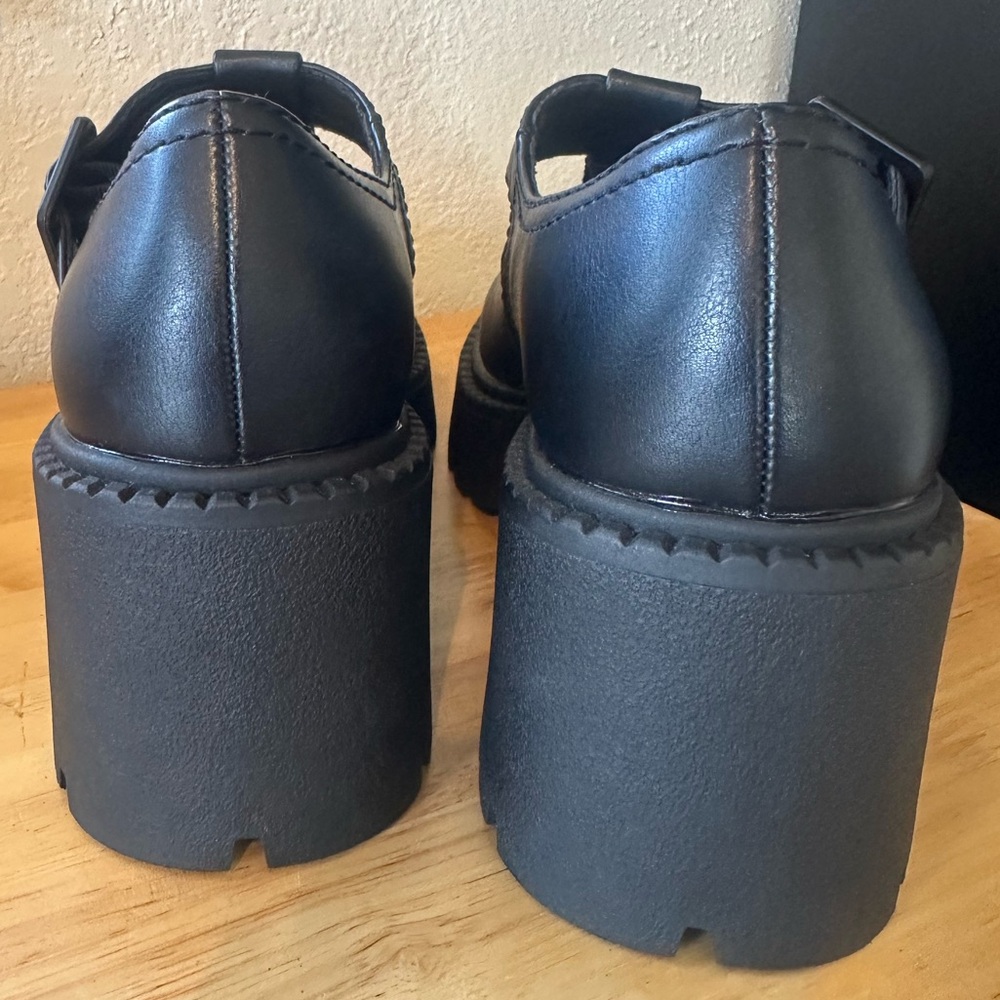 Madden Girl Black Chunky Mary Jane Shoes - Picture 4 of 6